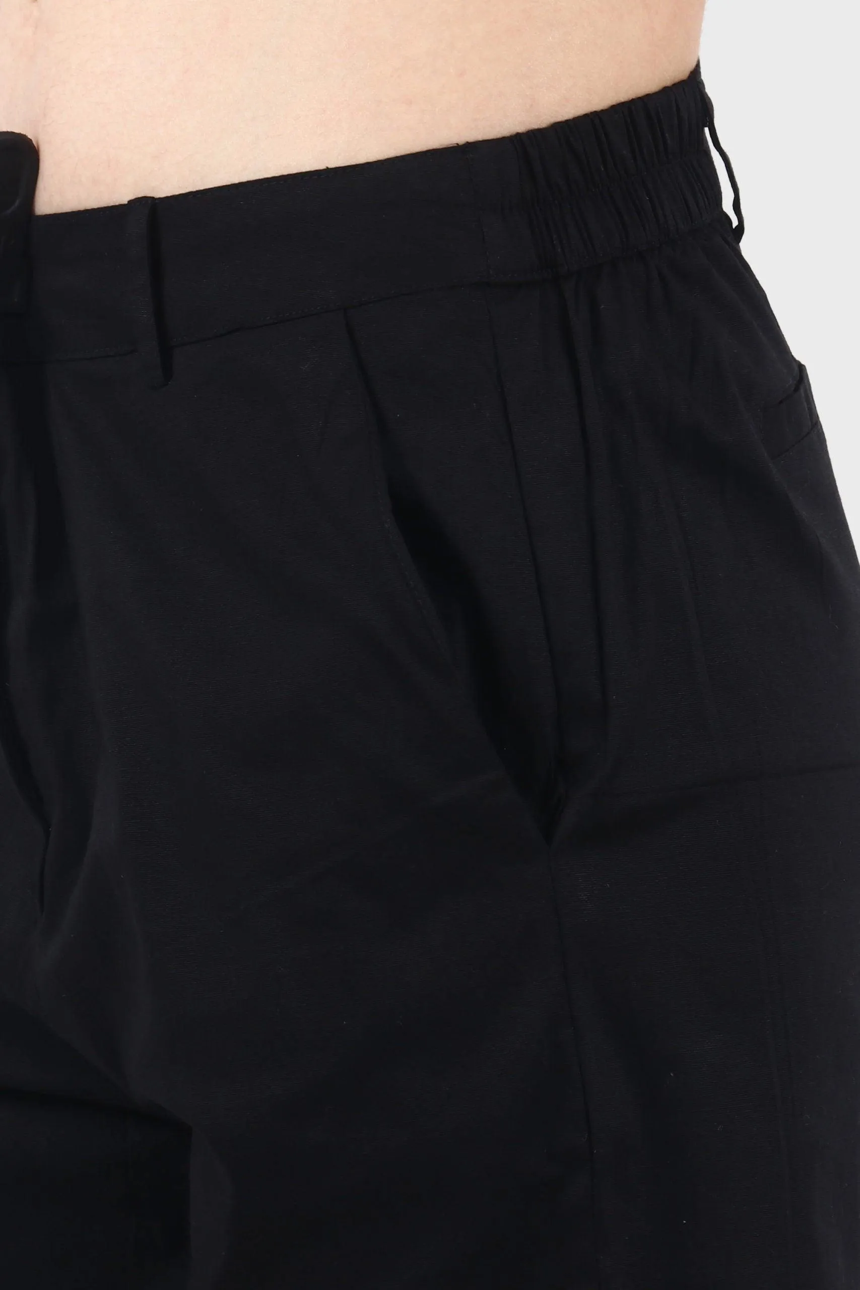 Black Solid Formal Pants