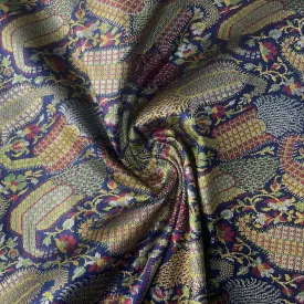 Blue Khinkhwab Brocade Silk Fabric 19654