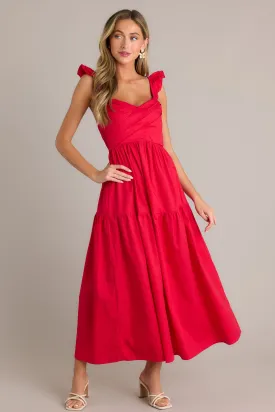 Blushing Belle Red Midi Dress