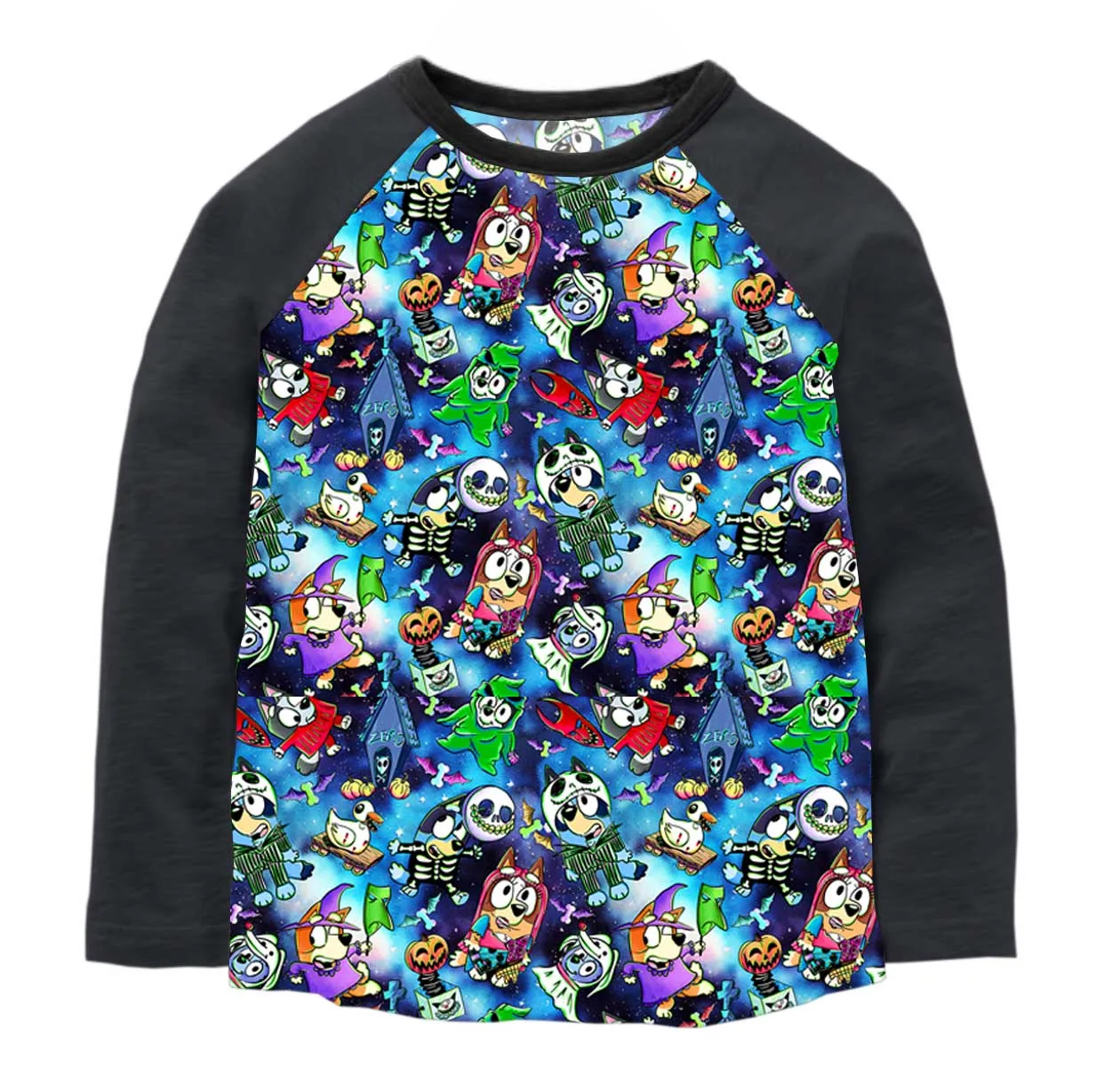 Boo Bash Creepin' it Blue - Kids Long Sleeve Bamboo Tee