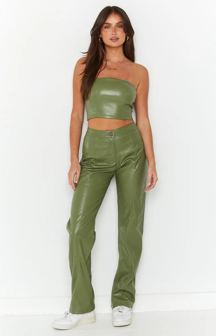 Brielle Green Strapless Top