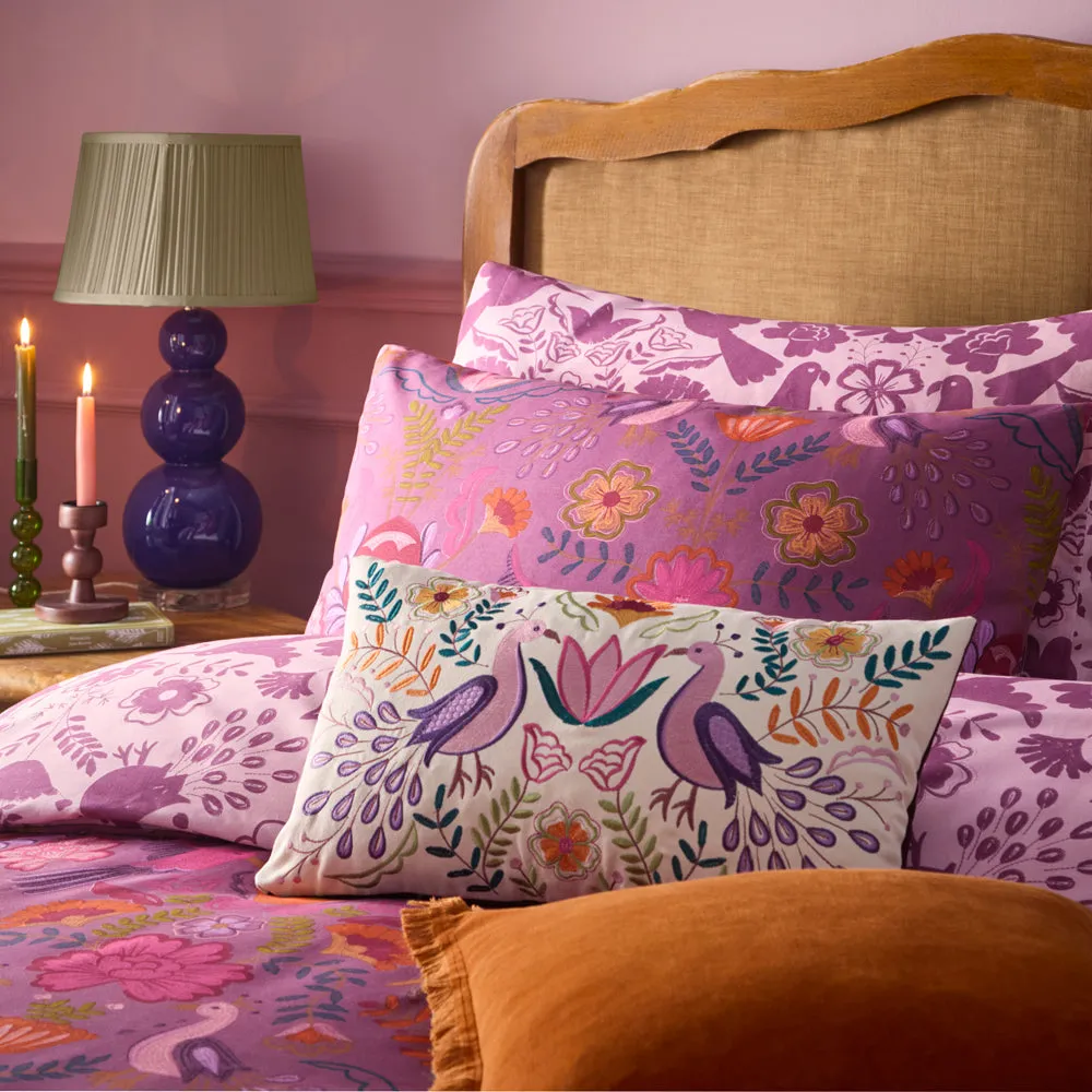 Broderie Floral Reversible Duvet Cover Set Damson