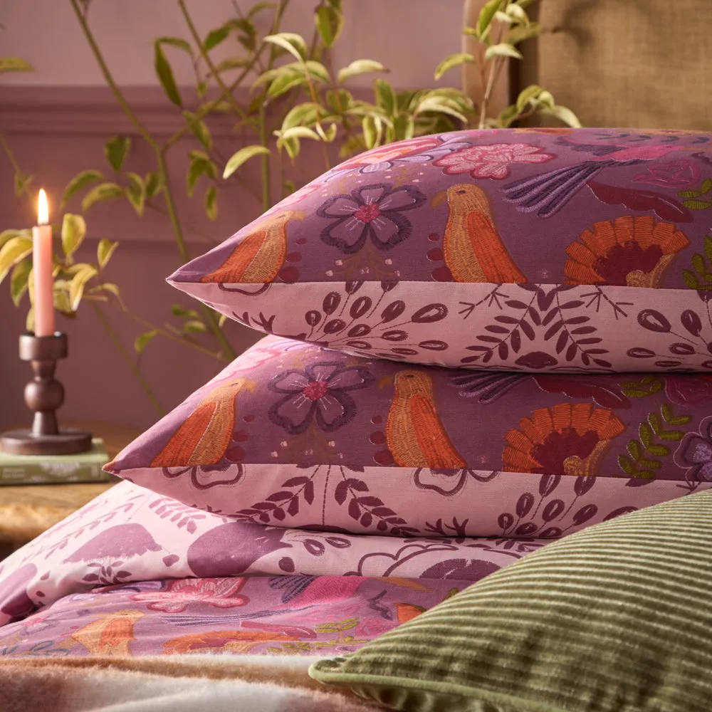 Broderie Floral Reversible Duvet Cover Set Damson