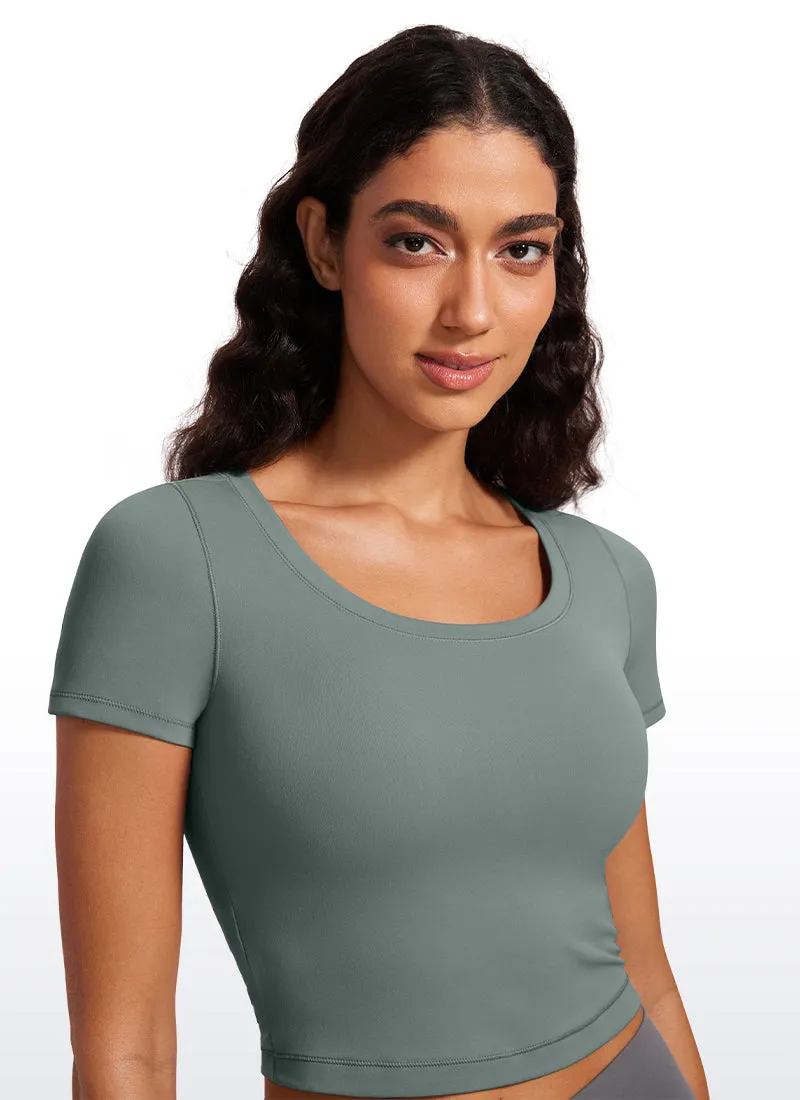 Butterluxe Scoop Neck Cropped Short Sleeves