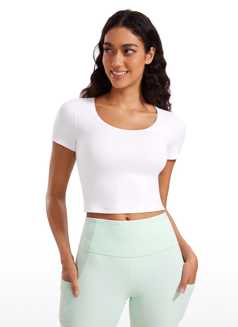 Butterluxe Scoop Neck Cropped Short Sleeves