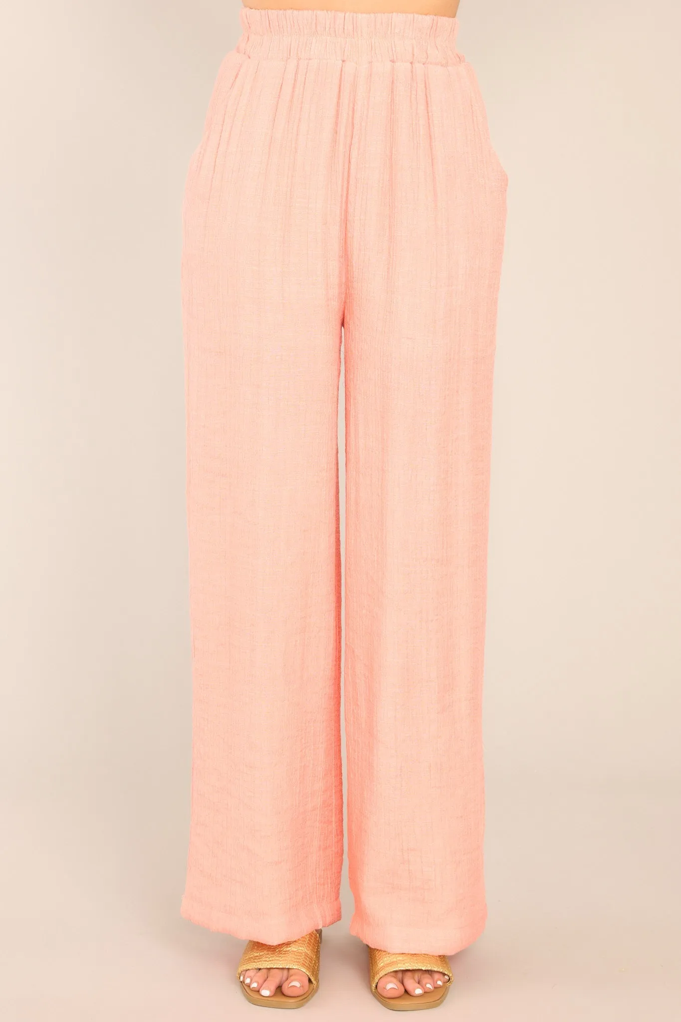 Cherish the Journey Peach Orange Gauze Pants