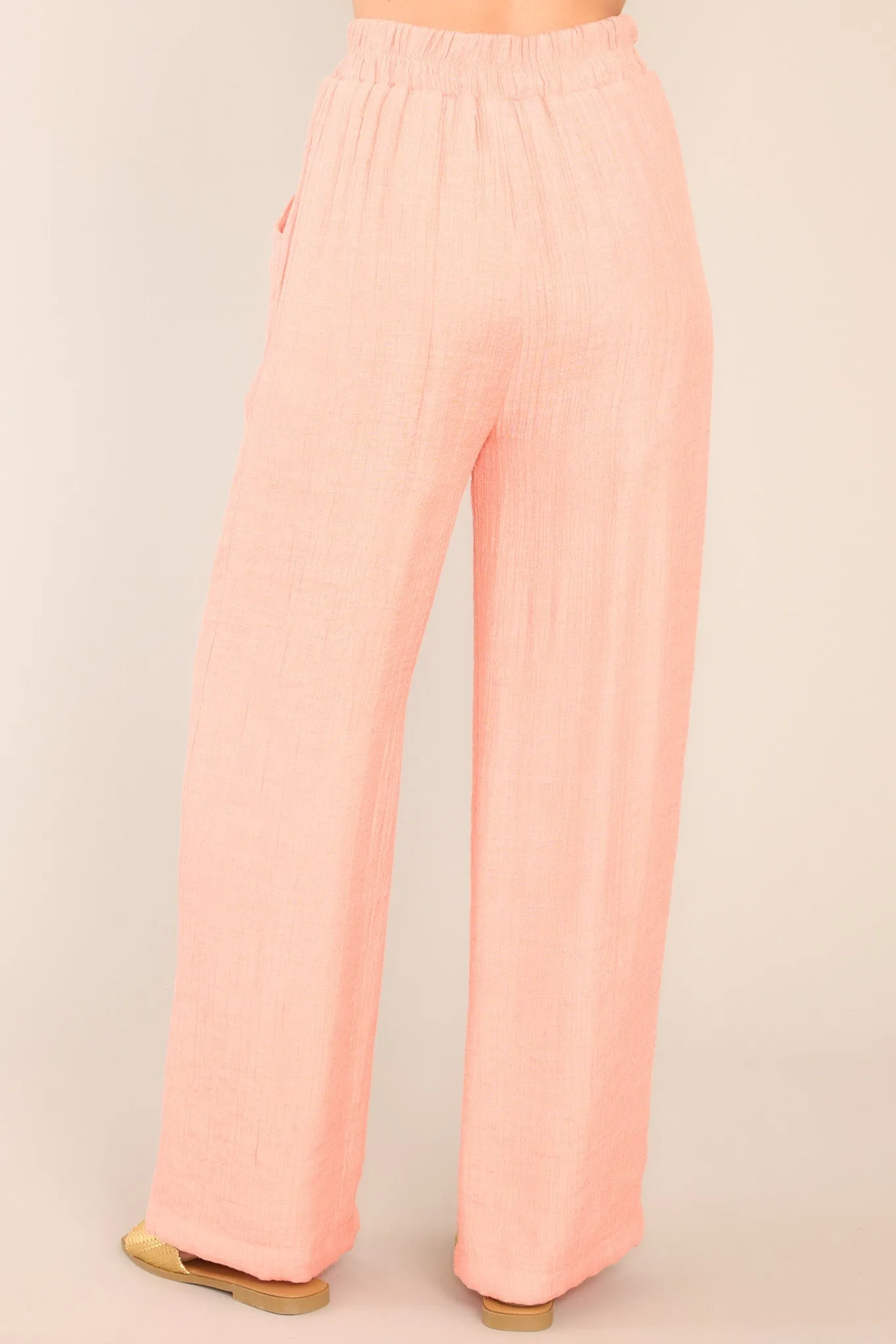 Cherish the Journey Peach Orange Gauze Pants