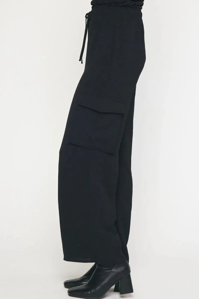 Chic Comfort Black Cargo Pants