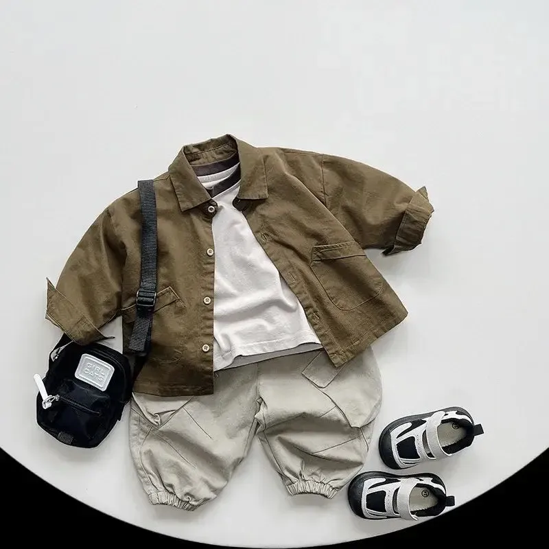 Children's Solid Cargo Pants