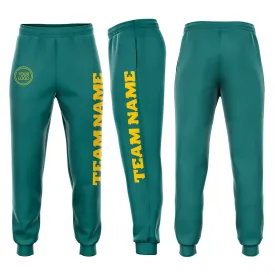 Custom Aqua Gold Fleece Jogger Sweatpants