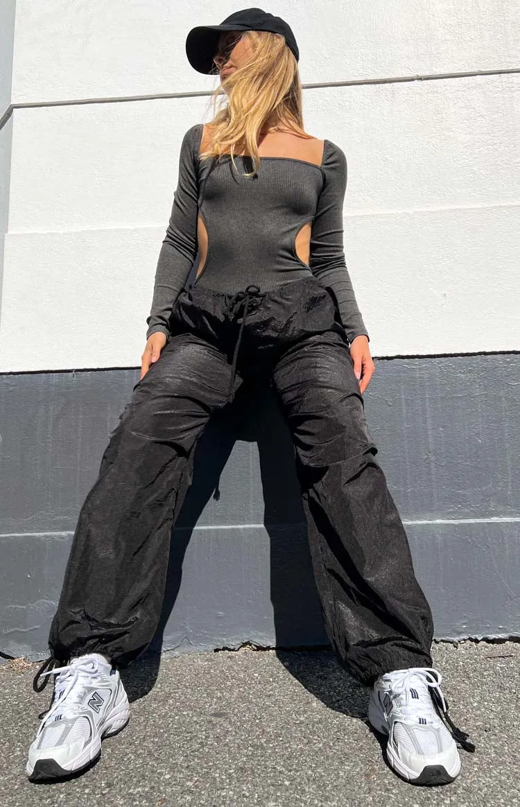 Davina Black Drawcord Pants