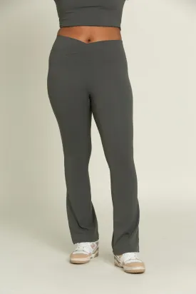 Dull Pine Flare Yoga Pants