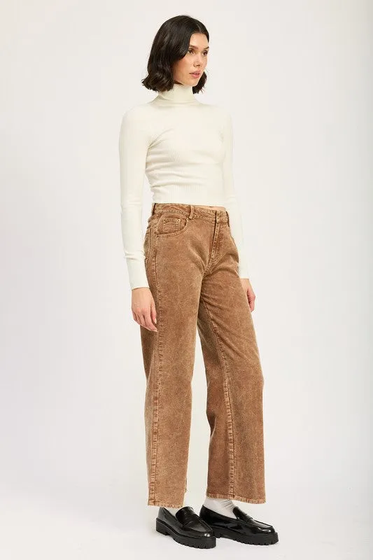 Emory Park DISTRESSED Cropped CORDUROY PANTS