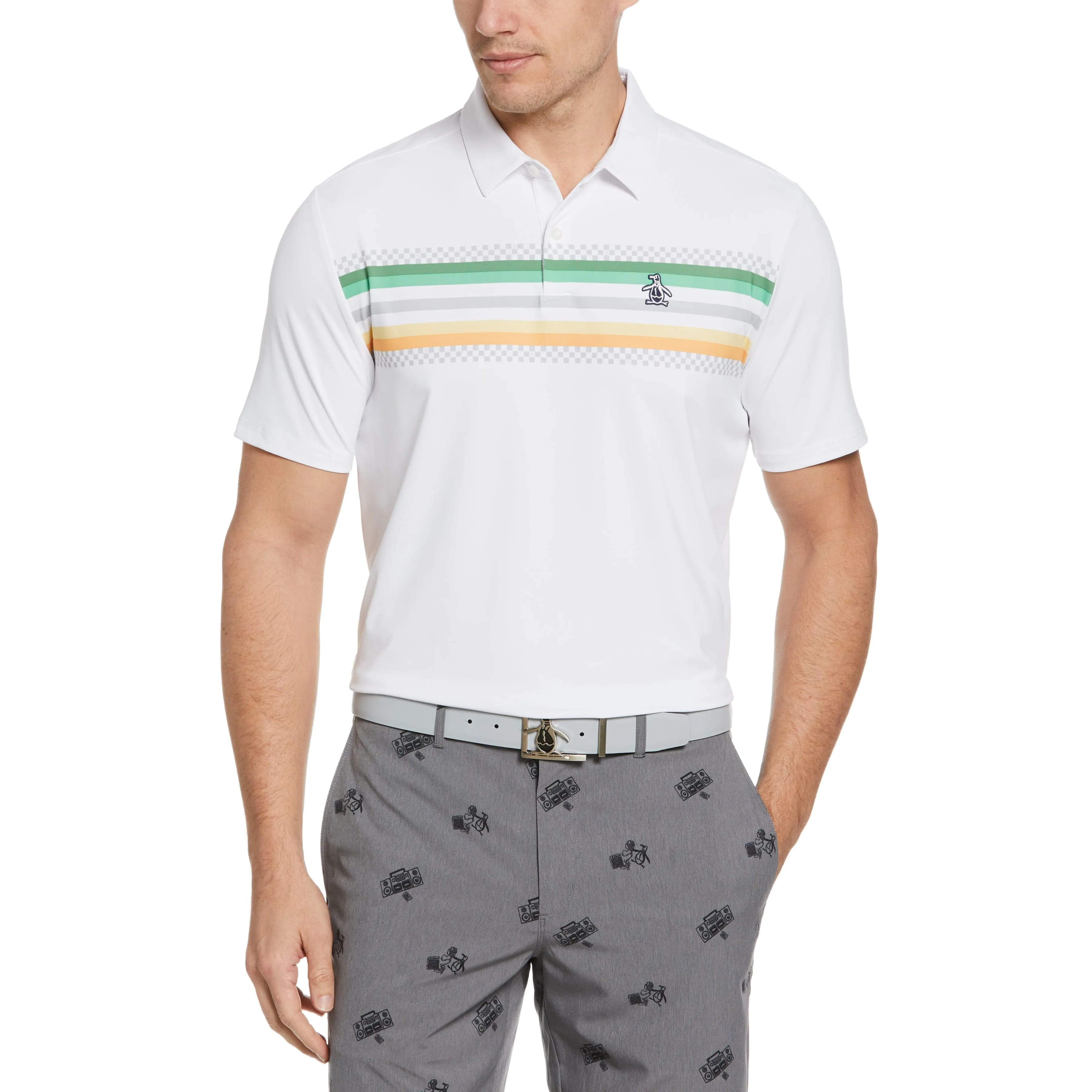 Engineered Coastal Ombre Print Golf Polo