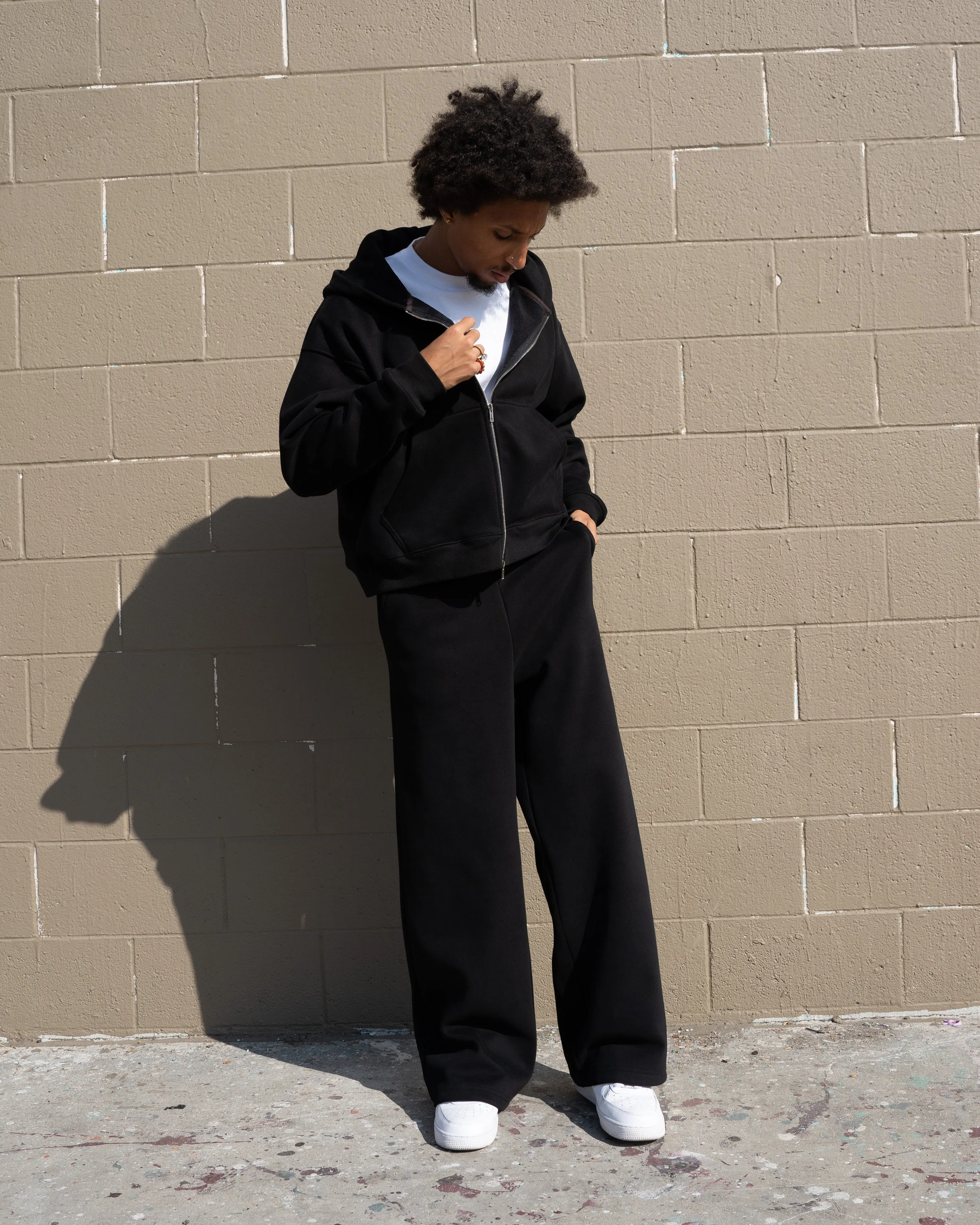 EPTM PERFECT BAGGY FLEECE PANTS - BLACK