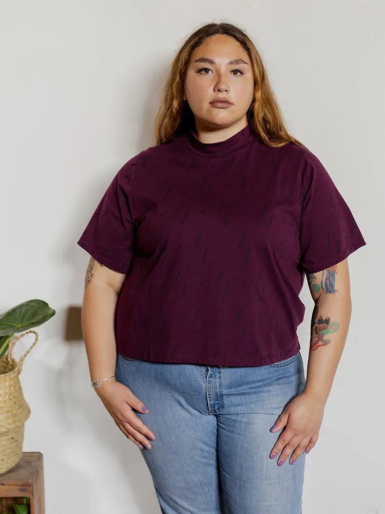 Eve Plus Size Top - Diamond Vine Dark Purple