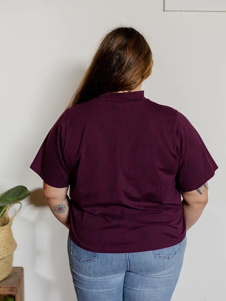 Eve Plus Size Top - Diamond Vine Dark Purple