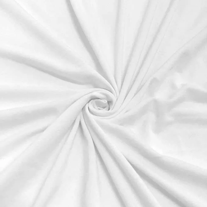 FabricLA Rayon Jersey Spandex - 4 Way Stretch Fabric Rayon Spandex| 240GSM 60 inches Wide | White