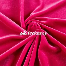 Fuchsia Poly Spandex 4 Way Stretch Velvet Fabric/ super Soft