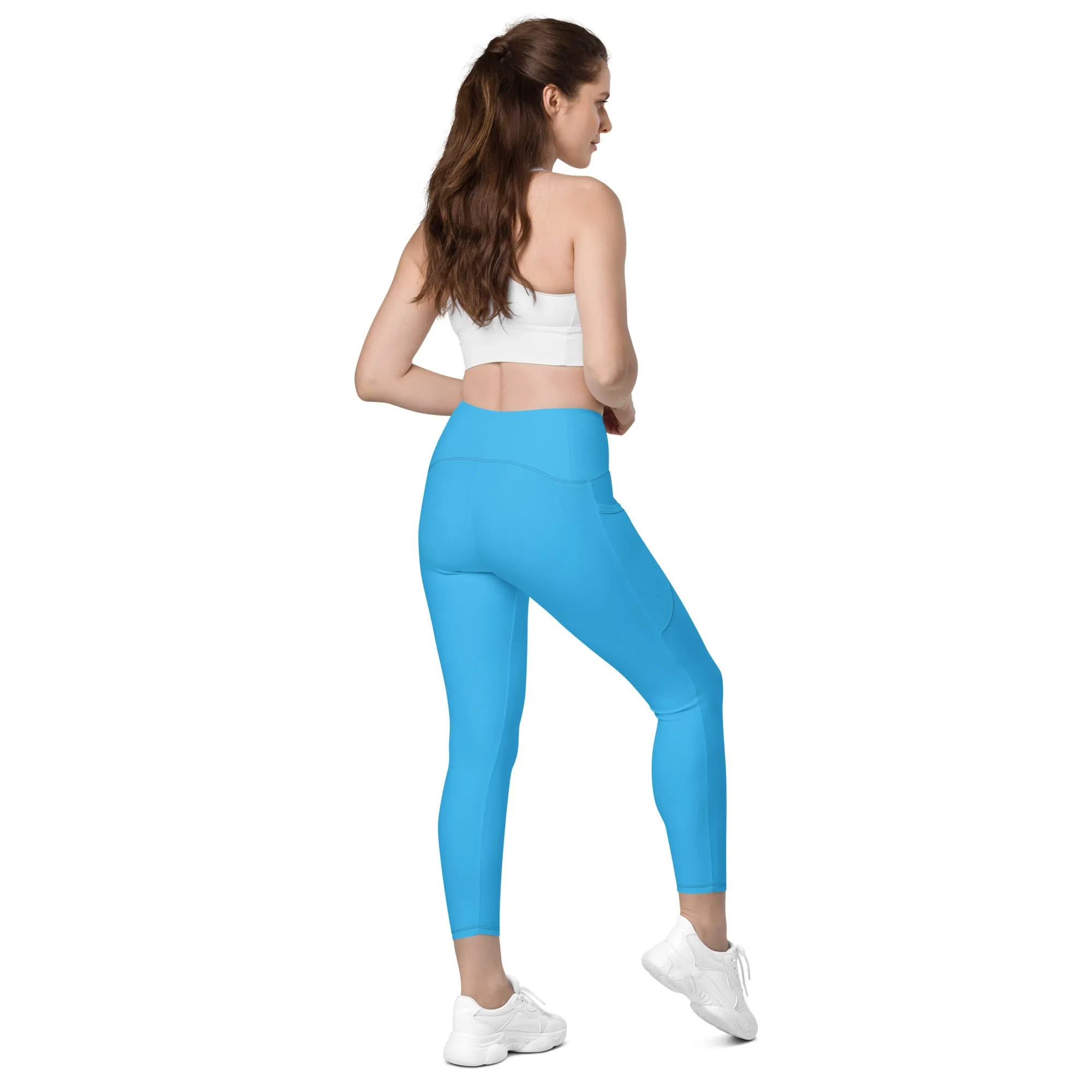 GG - Women's Leggings with pockets - Deep Sky Blue