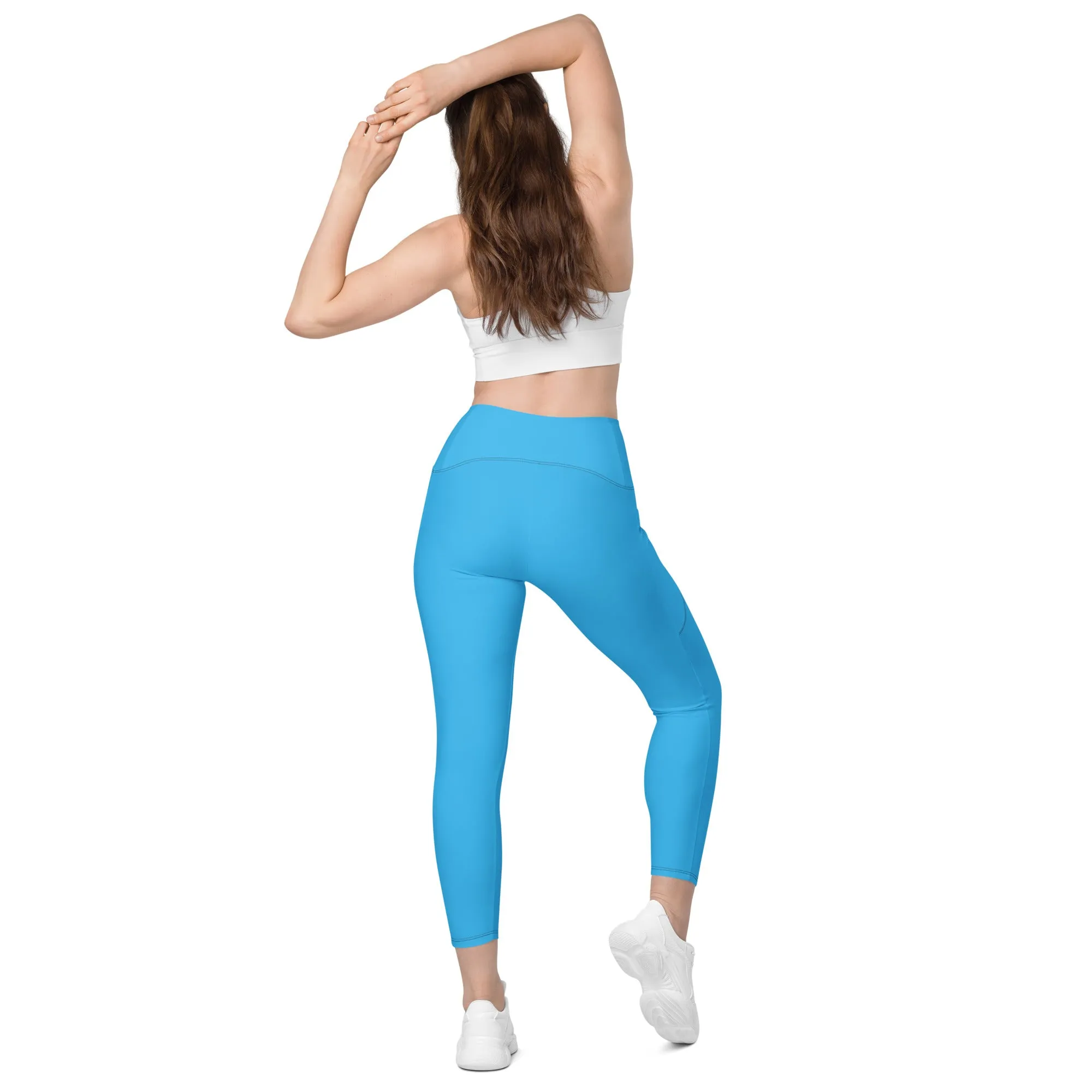 GG - Women's Leggings with pockets - Deep Sky Blue