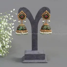 Gold Plated Kundan Jhumka - 0874