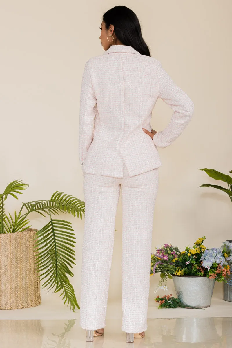 HH748X-SOLID - 2PC BLAZER AND PANT SET