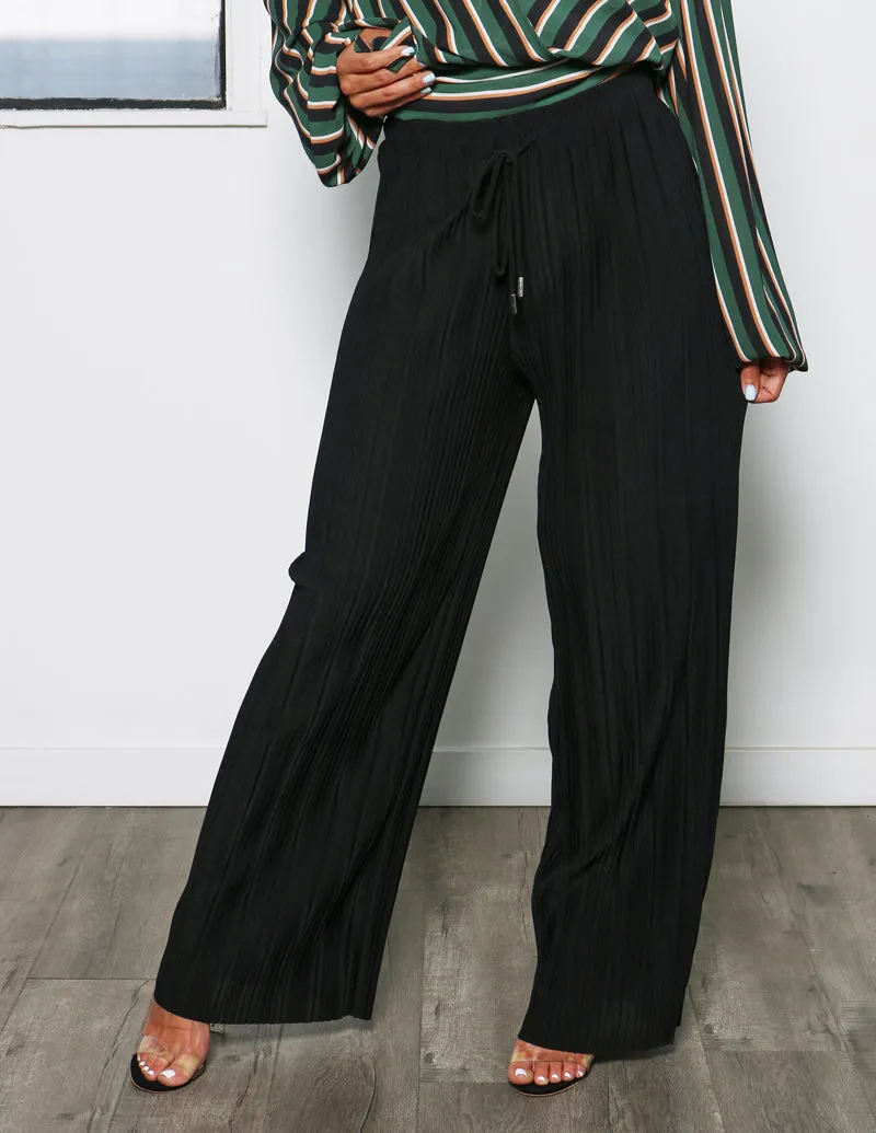 High Rise Wide Leg Pleated Pant