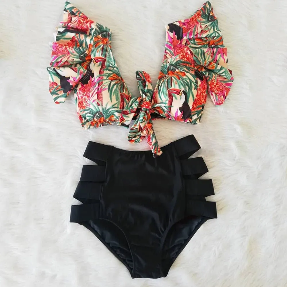 High Waist Swimwear with Flattering High Waist and Wire-Free Support