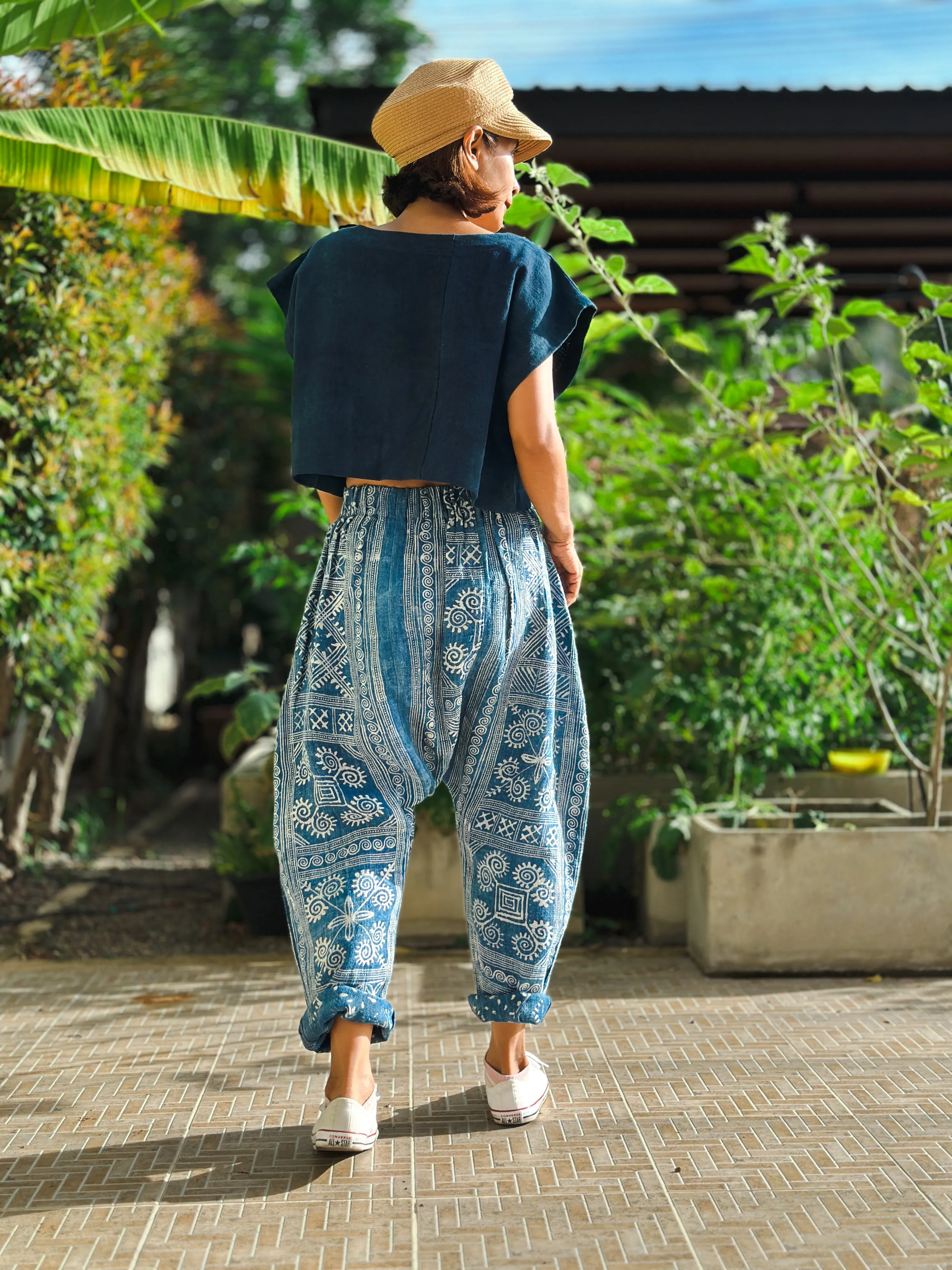 Indigo harem pants