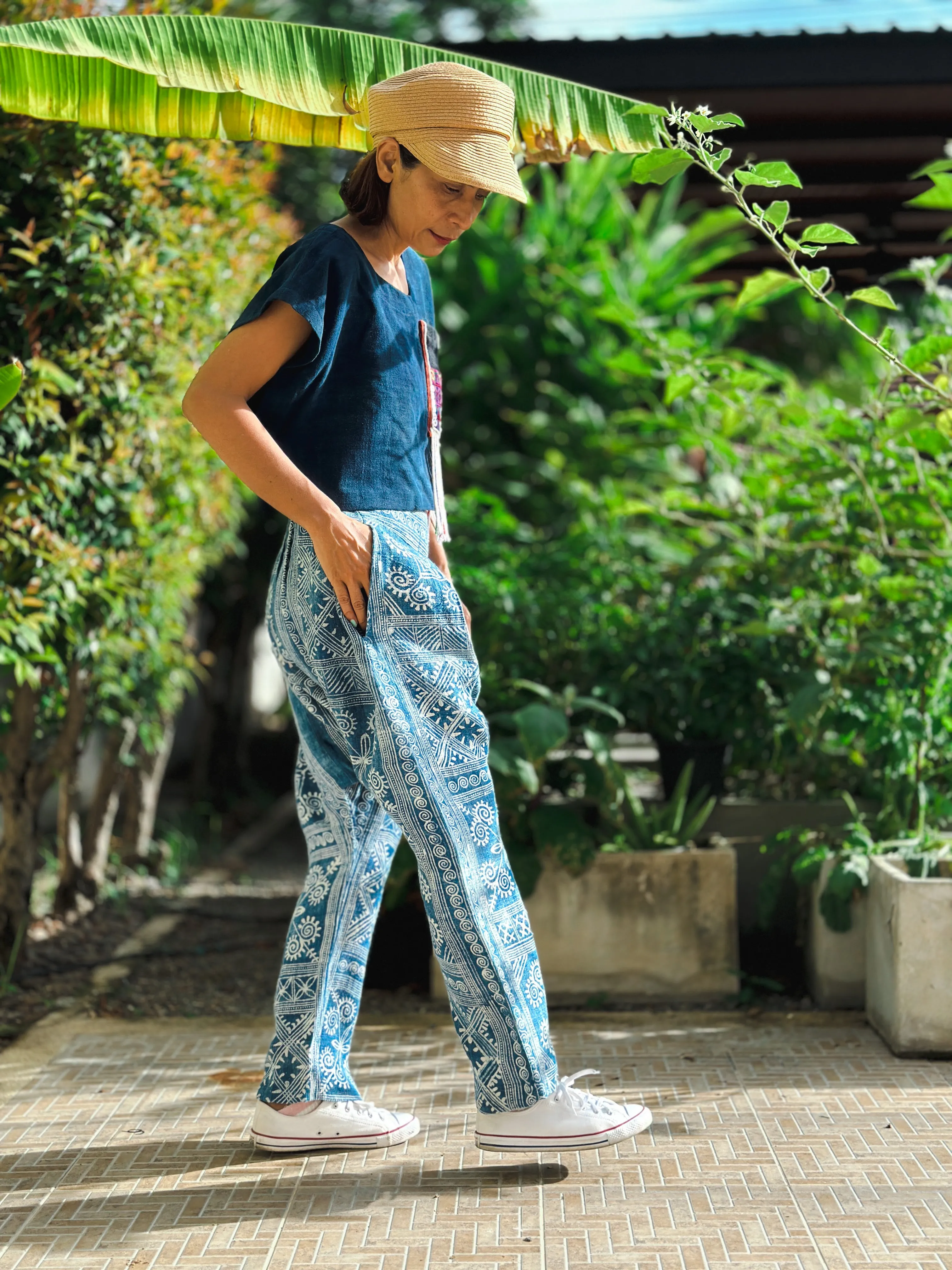 Indigo harem pants