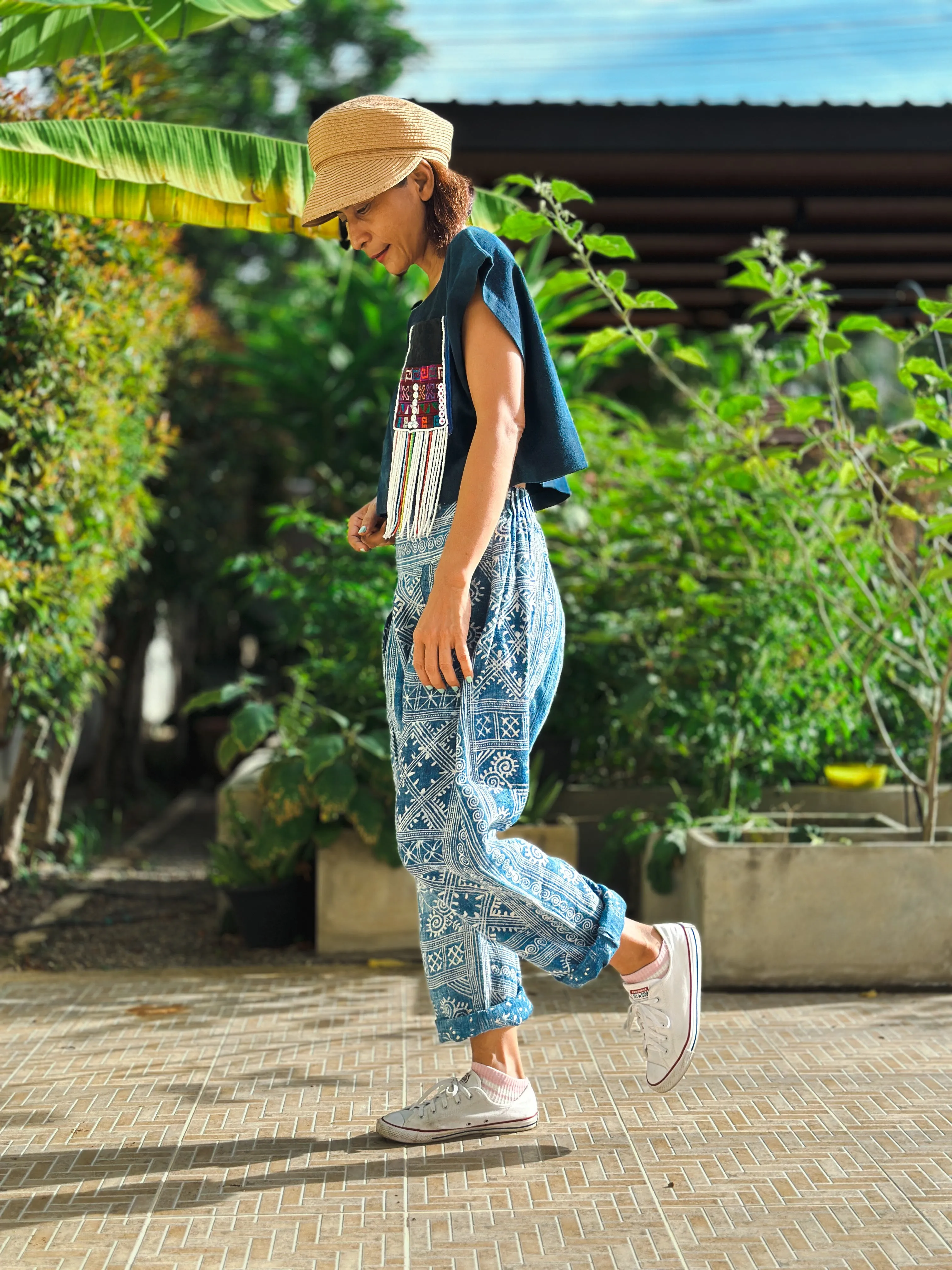 Indigo harem pants