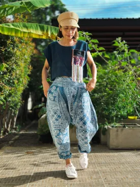 Indigo harem pants