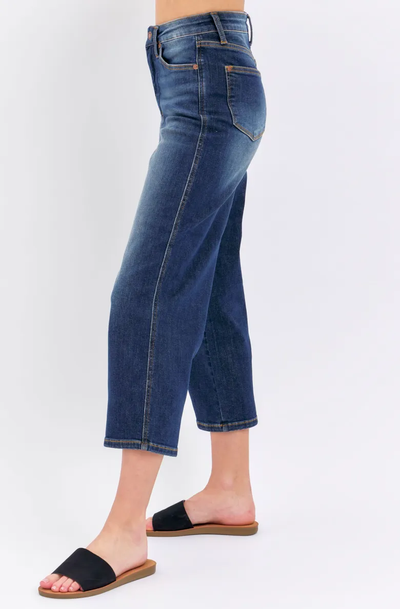 Judy Blue MR Tummy Control Crop Wide Leg