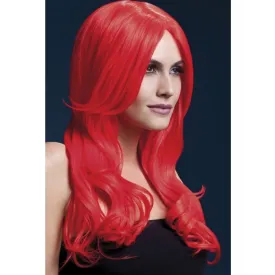 Khloe Long Neon Red Hair Wig