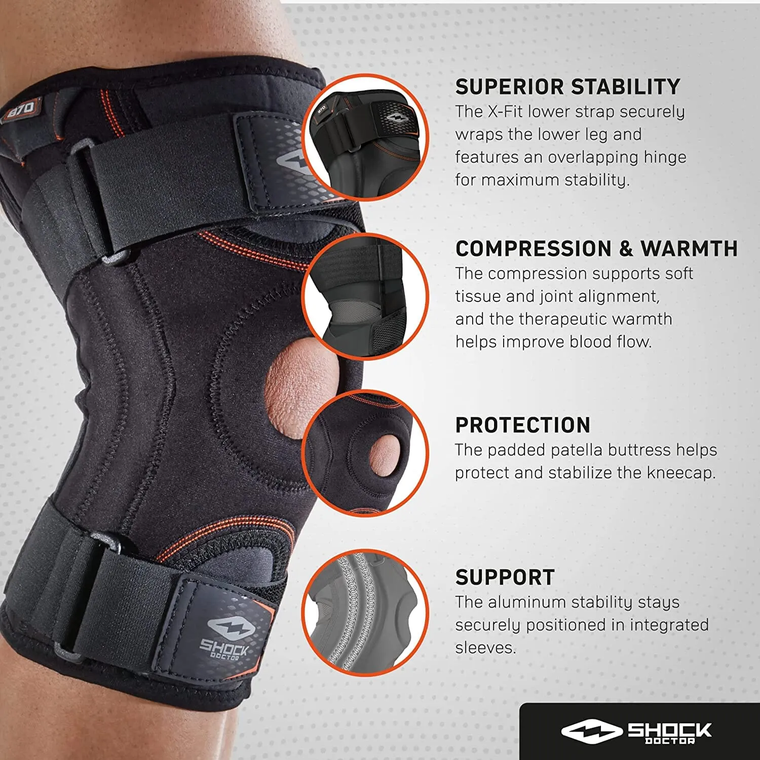 Knee Stabilizer with Flexible Support Stays