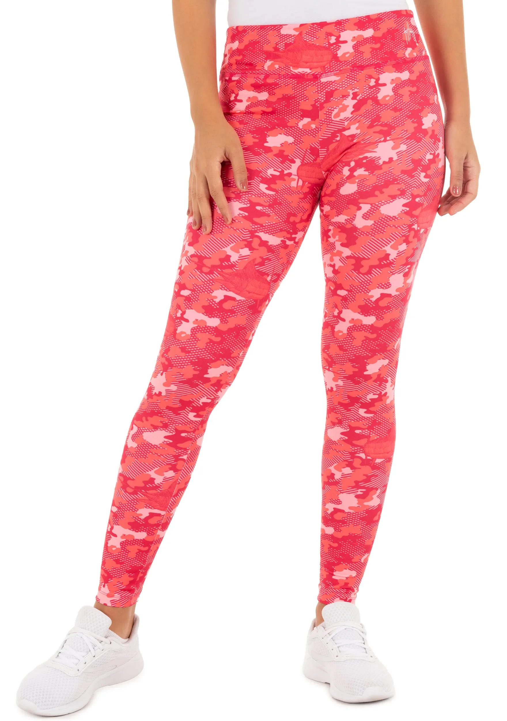 Ladies Coral Camo Yoga Pants