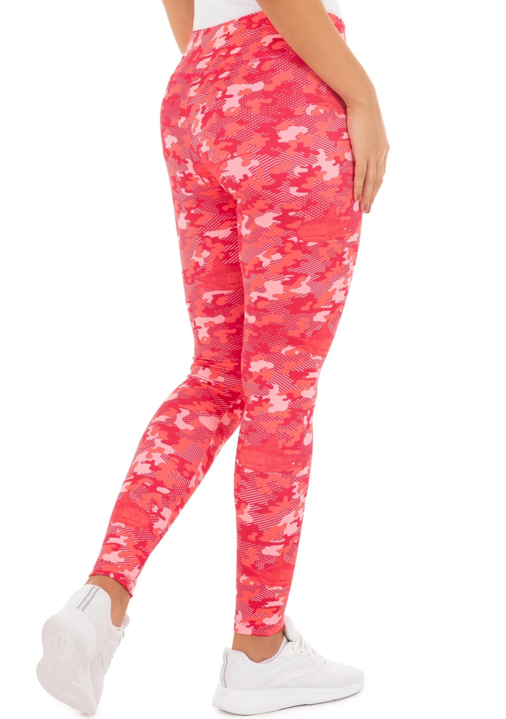 Ladies Coral Camo Yoga Pants