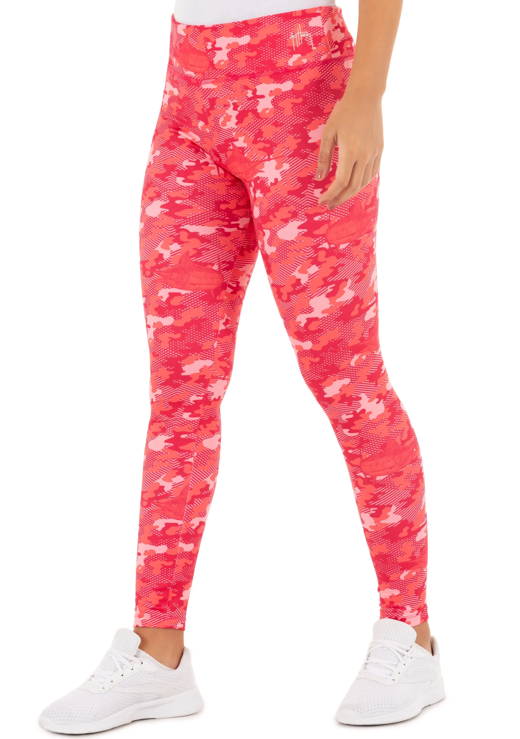 Ladies Coral Camo Yoga Pants