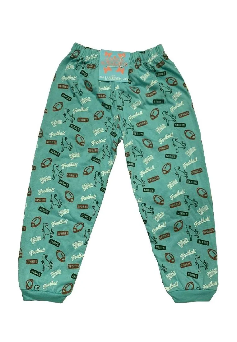 Landmark 2 in 1 Pajama Pants Band Dinosaur,Sun and Football, Sports - Light Blue/Teal