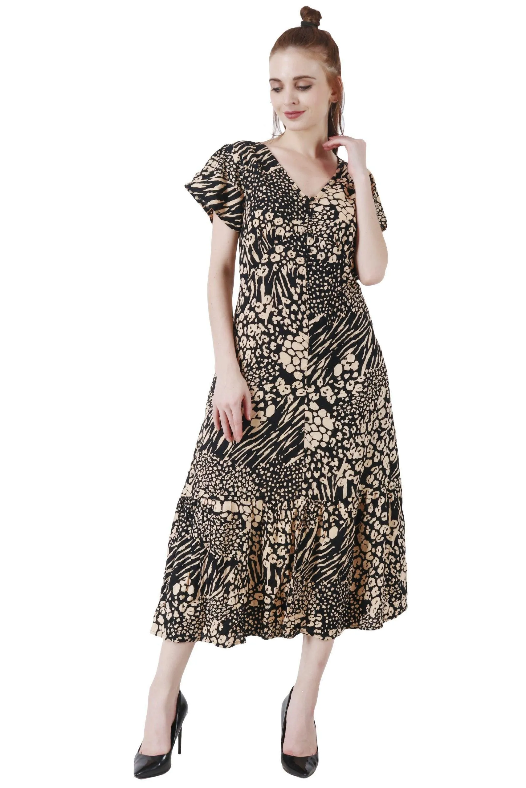 Leopard Abstract Printed Dress