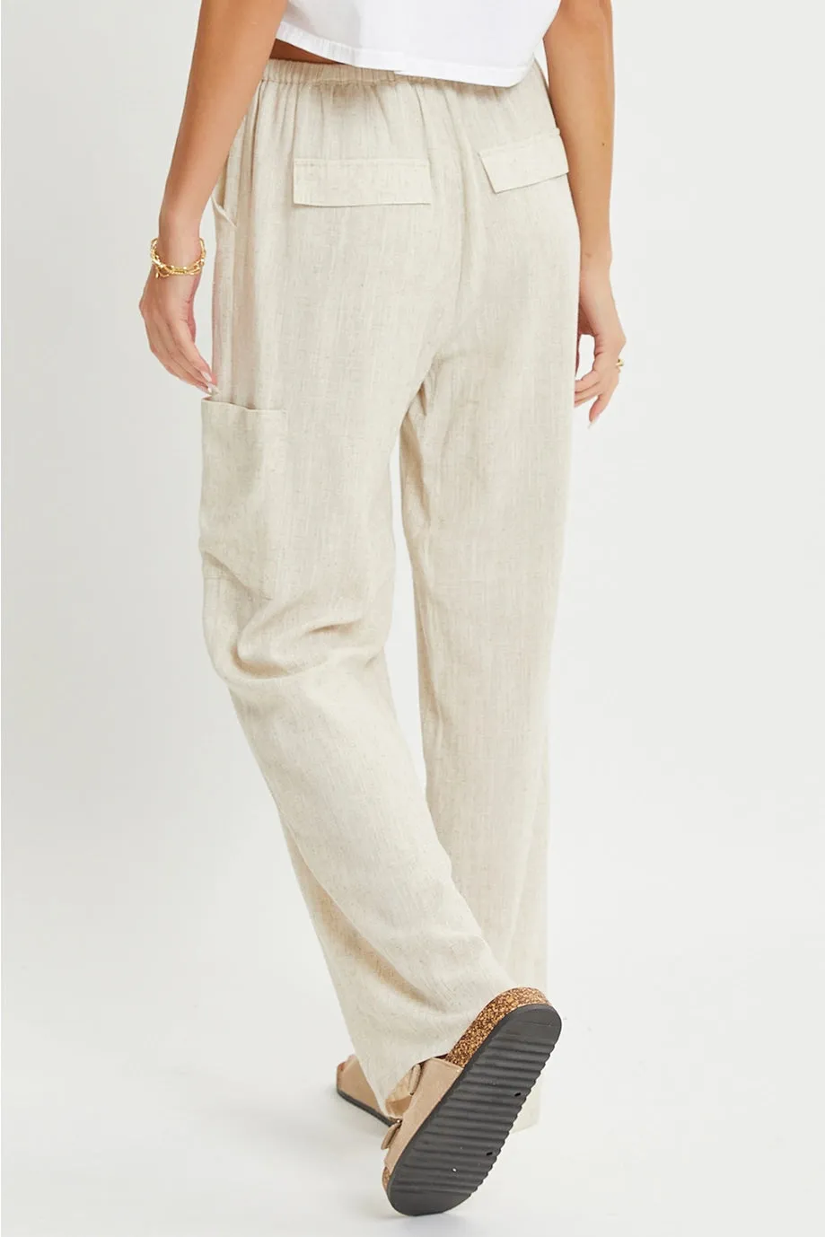 Linen Pull On Pants