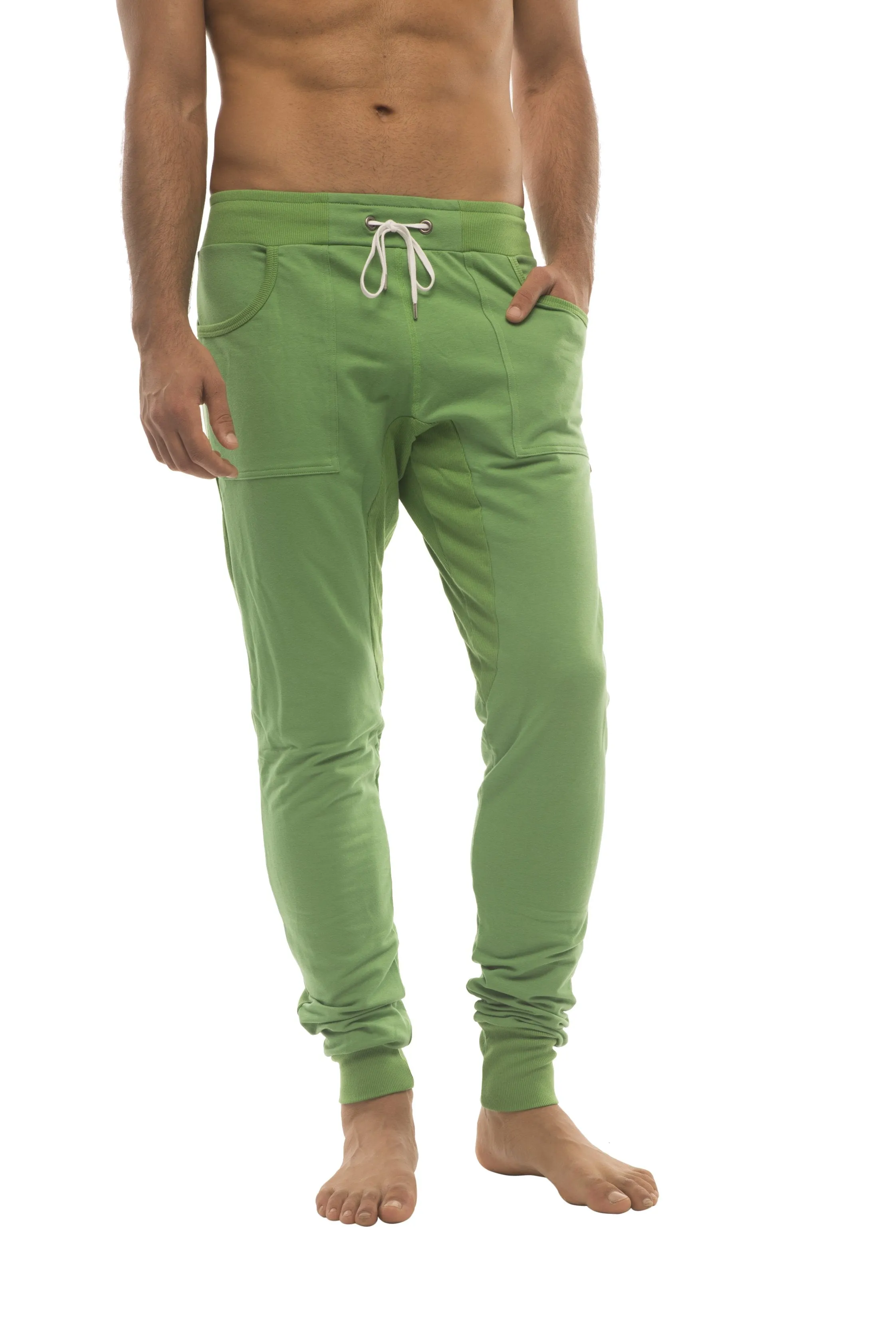 Long Cuffed Jogger & Yoga Sweat Pants (Bamboo Green)