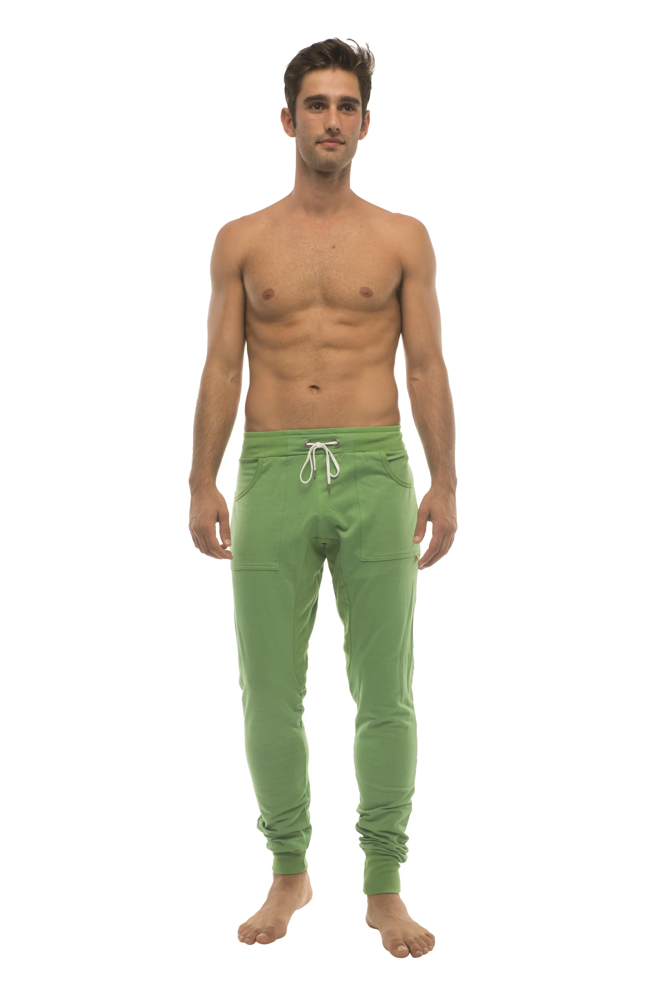 Long Cuffed Jogger & Yoga Sweat Pants (Bamboo Green)