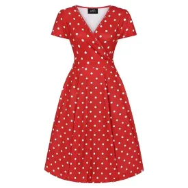 Lyra Dress - Red Polka