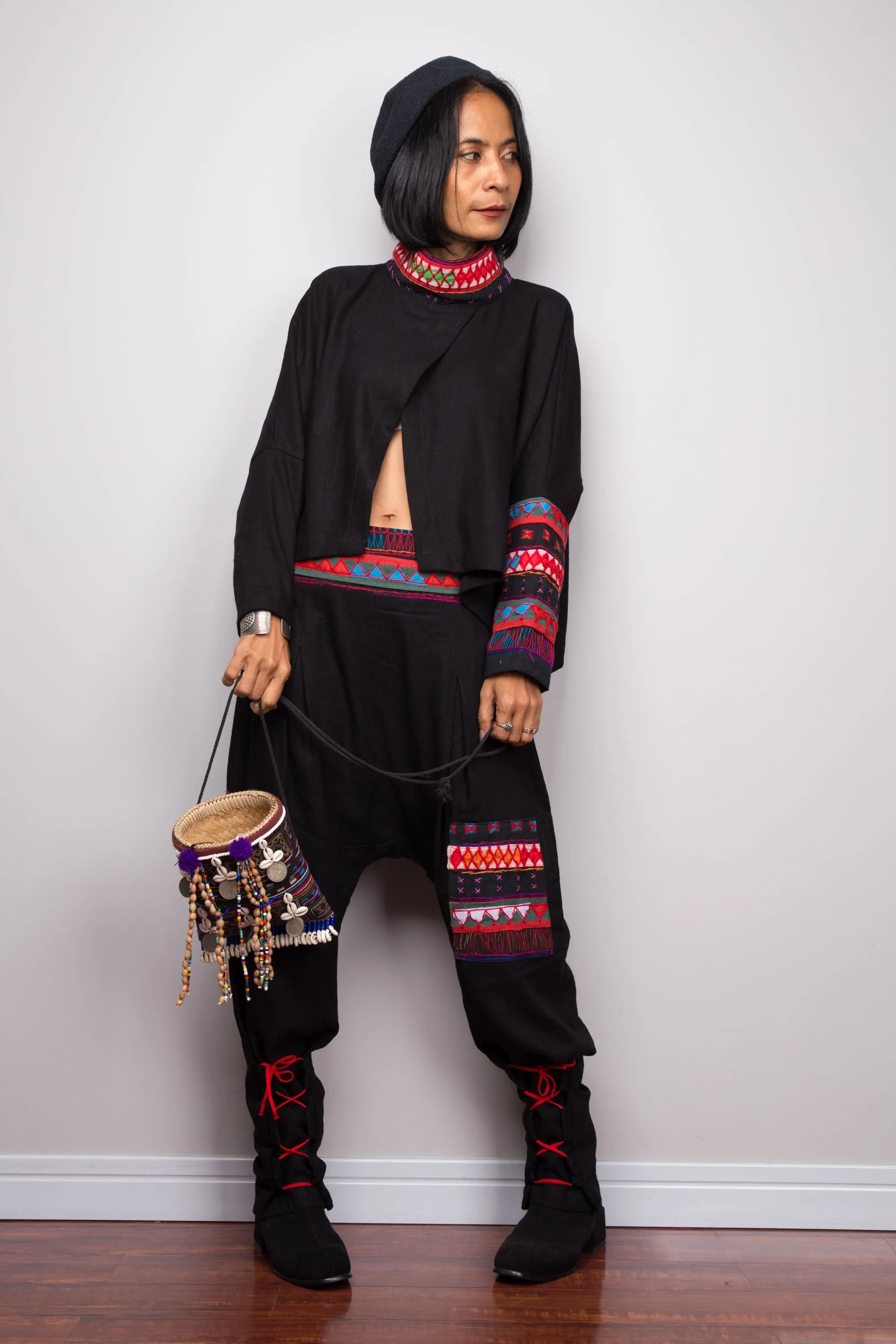 Matching outfit, Hill tribe pants and matching pullover poncho top