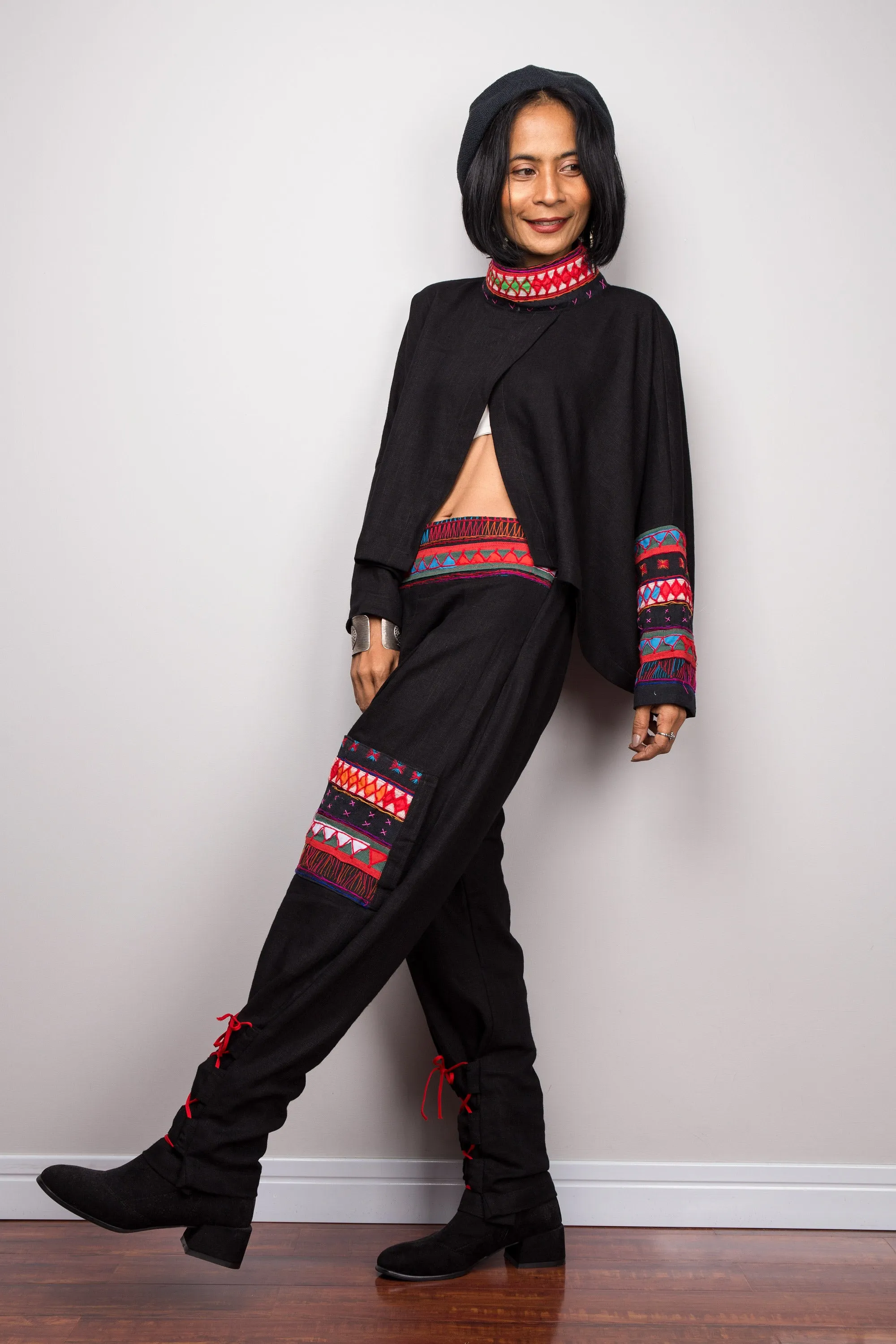 Matching outfit, Hill tribe pants and matching pullover poncho top