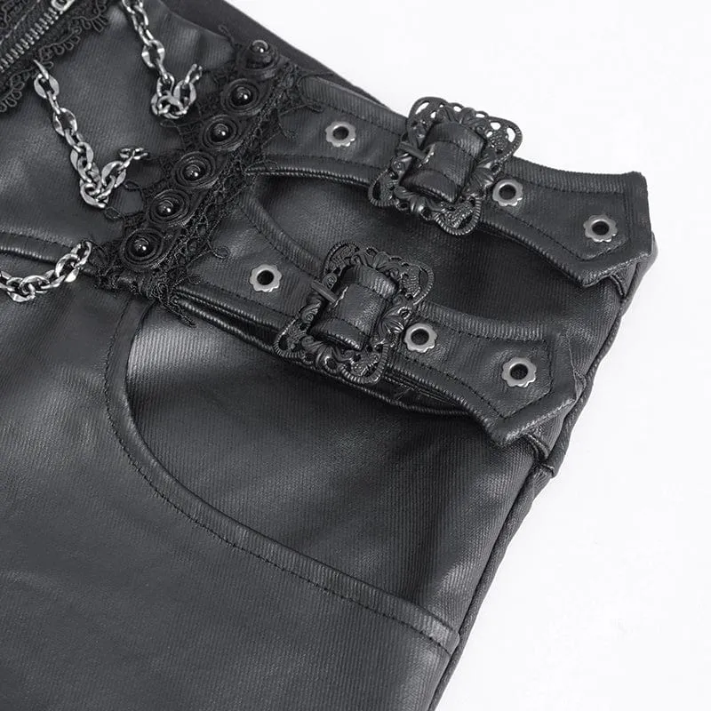 Men's Gothic High-waisted Chain Pants