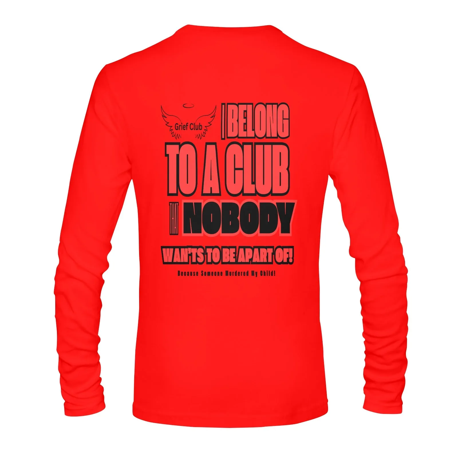 Men's Long Sleeve Cotton Shirt for Homicide Awareness - Grief Club Front and Back Print