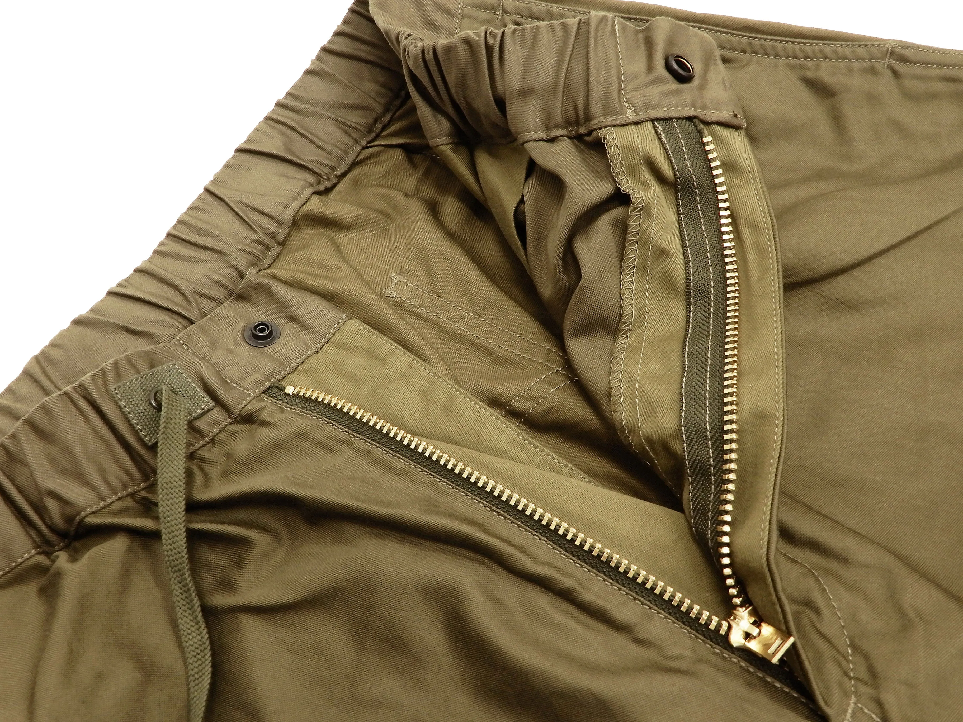 Moduct Cargo Pants Men's Military Style Color Block Elastic Waist Loose Taper Fit Trouser MO42222 Olive-Drab